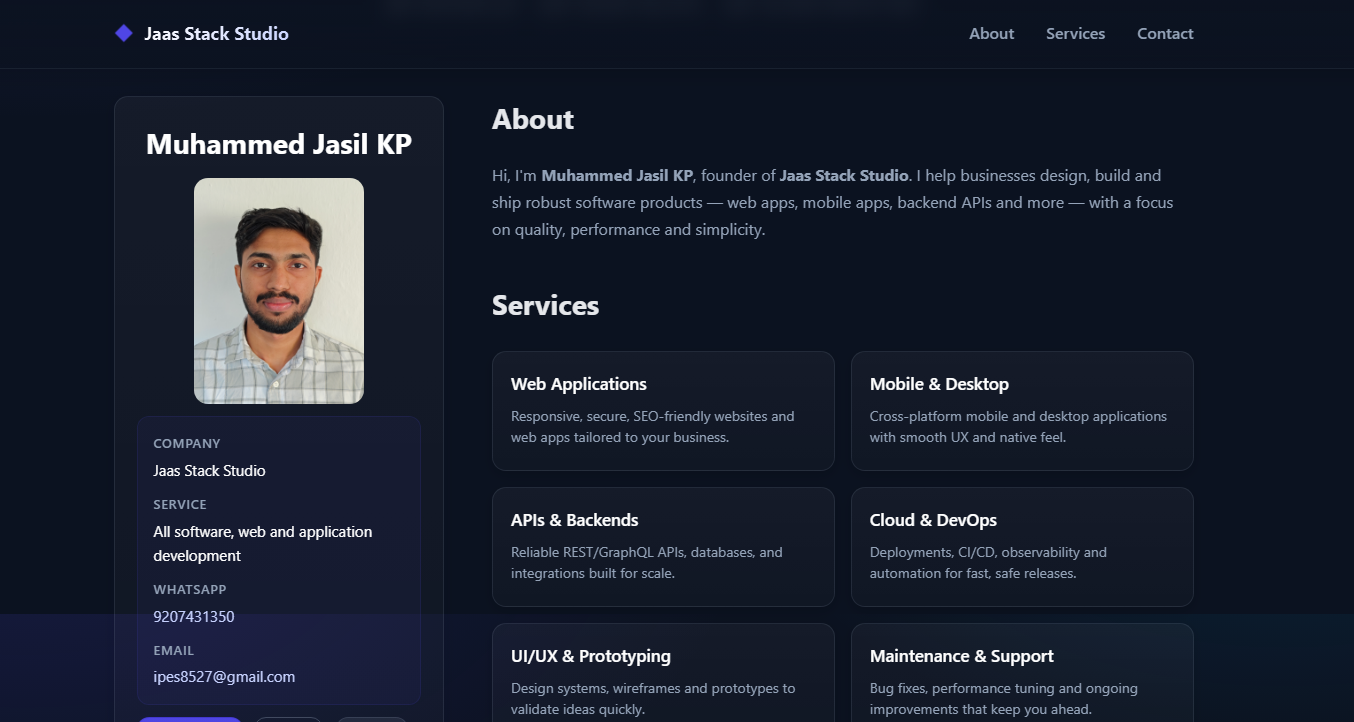 Portfolio site thumbnail